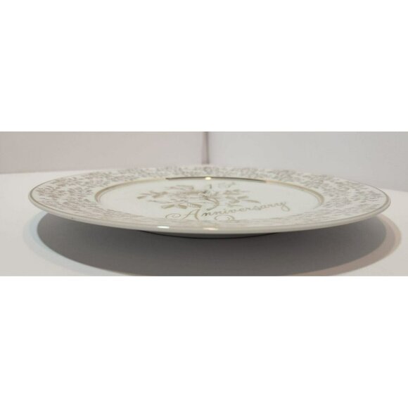 Vintage Norcrest Gold Floral 15th Anniversary Collector Plate Great Gift Couples - Picture 9 of 10